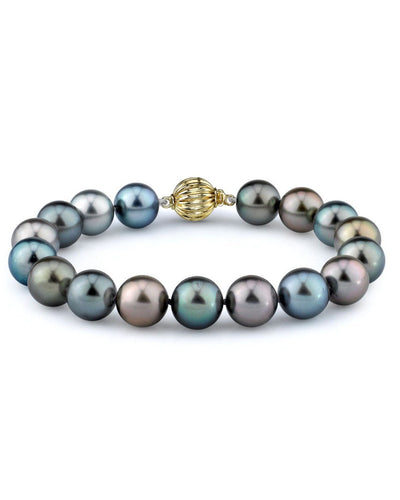 9-10mm Tahitian South Sea Multicolor Pearl Bracelet - AAAA Quality - Secondary Image