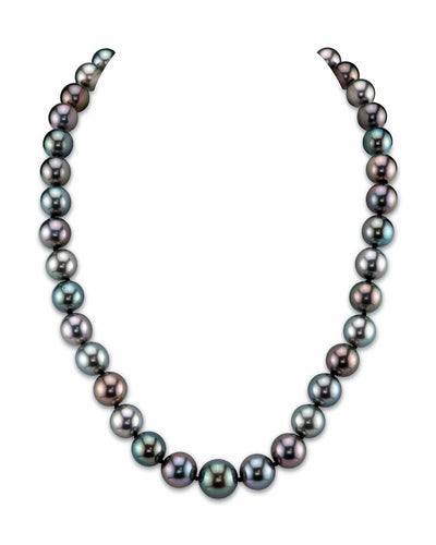 Multi-Color True Round Tahitian Pearl Necklace, 9-11mm