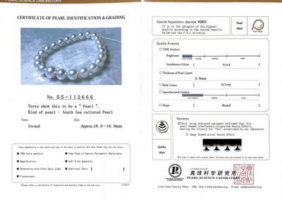 16-18.9mm White South Sea Pearl Necklace- AAAA Quality VENUS CERTIFIED - Secondary Image
