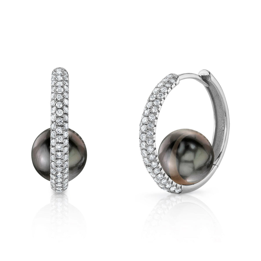 Tahitian South Sea Pearl & Diamond Lucia Earrings