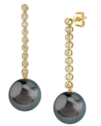Tahitian South Sea Pearl & Diamond Serena Earrings - Third Image