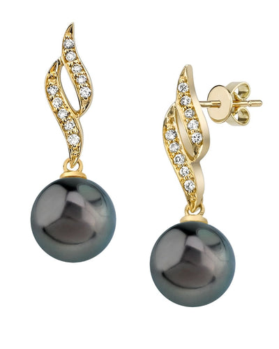 Tahitian South Sea Pearl & Diamond Suzanna Earrings - Third Image