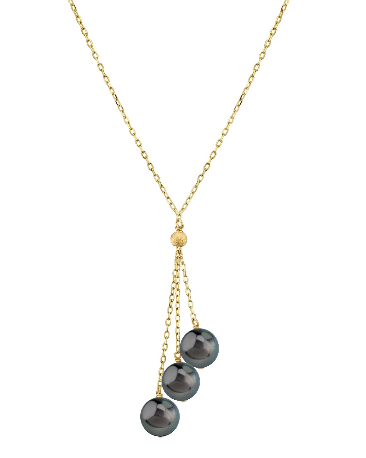 14K Gold Tahitian Pearl Tincup Cluster Pendant - Secondary Image