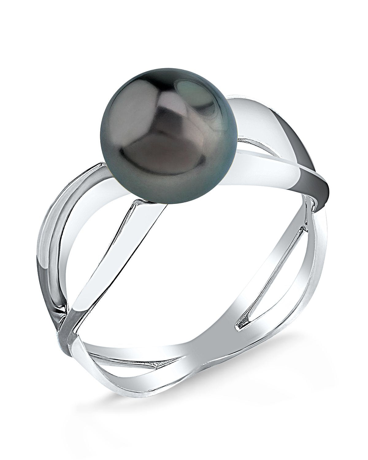 Tahitian Pearl Ring with 6 white topaz in Silver – Cheyanne Jewels Kauai