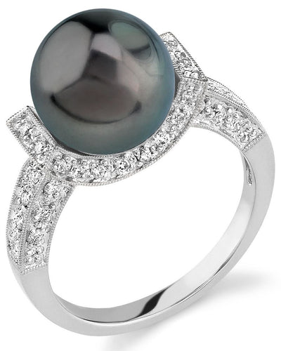 Tahitian South Sea Pearl Sparkling Jewel Ring