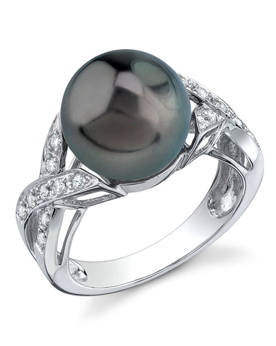 Tahitian South Sea Pearl & Diamond Infinity Ring