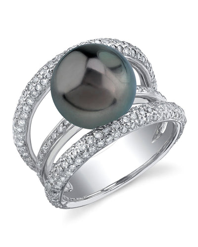 Tahitian South Sea Pearl & Diamond Eternity Ring