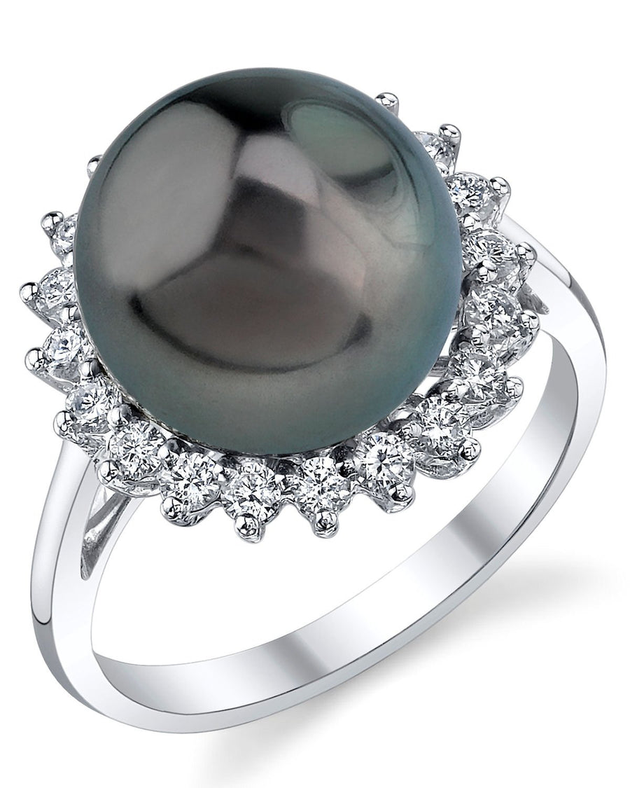 14KT White Gold Tahitian Pearl Ring 916830/BWH-7 | Parris Jewelers |  Hattiesburg, MS