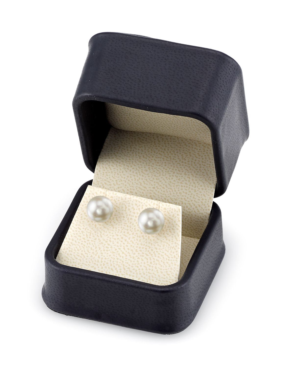 9.0-9.5mm White Akoya Round Pearl Stud Earrings - Fourth Image