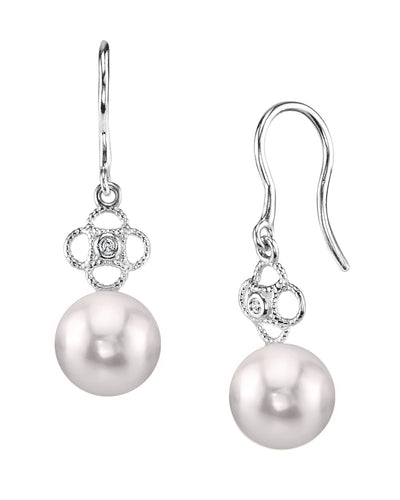 Akoya Pearl & Diamond Lacy Earrings