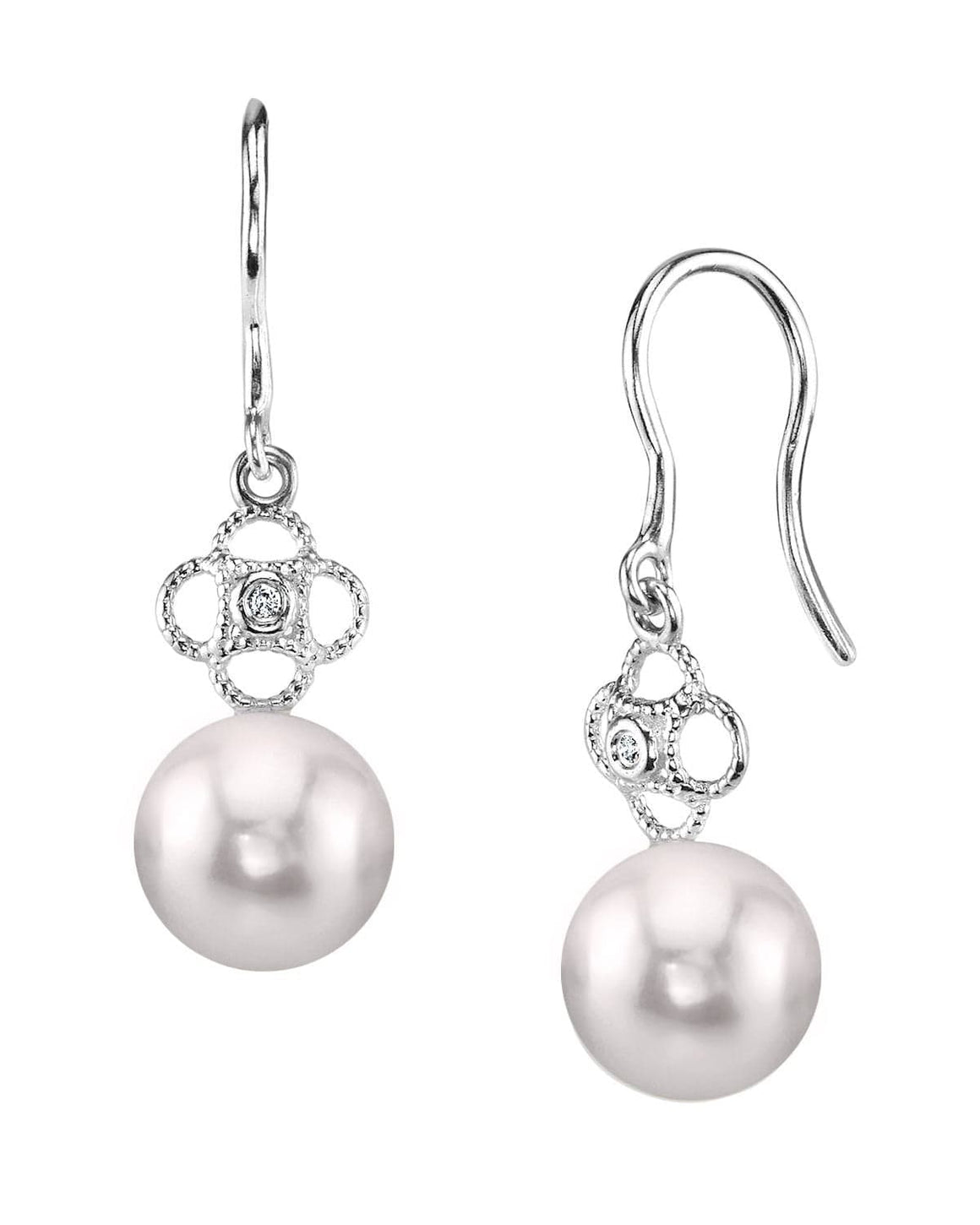 Diamond and Pearl Earrings